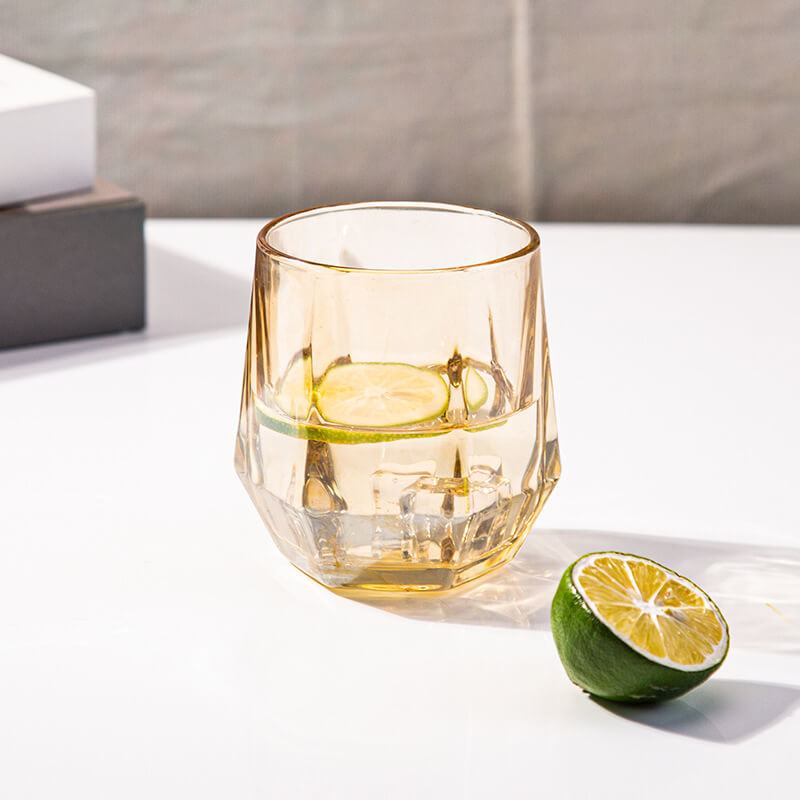 Warm Honeycomb Glass Tea Cups