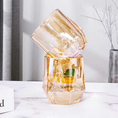 Warm Honeycomb Glass Tea Cups