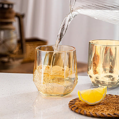 Warm Honeycomb Glass Tea Cups