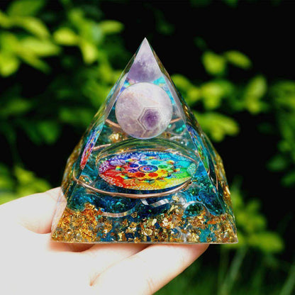 Purple Crystal Healing Energy Pyramid