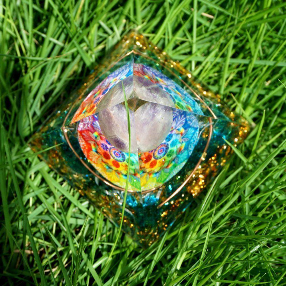 Purple Crystal Healing Energy Pyramid