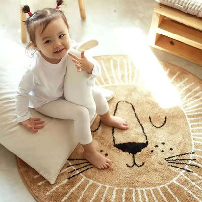 Colorful Fun Kids Round Rug Soft Play Mat - Cofik