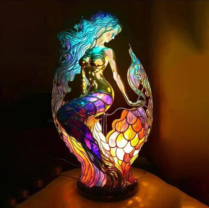 Colorful zoo glass desk lamp
