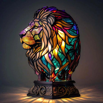 Colorful zoo glass desk lamp