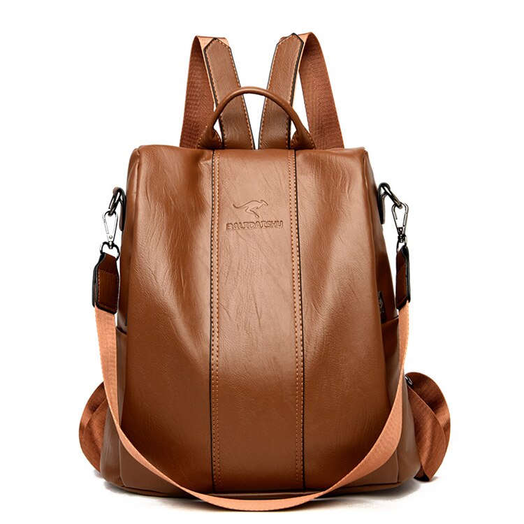 Secure Leather Rucksack for Ladies in Classic Design