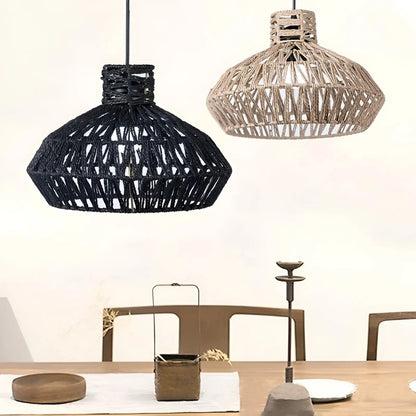 Classic Woven Rattan Hanging Lamp