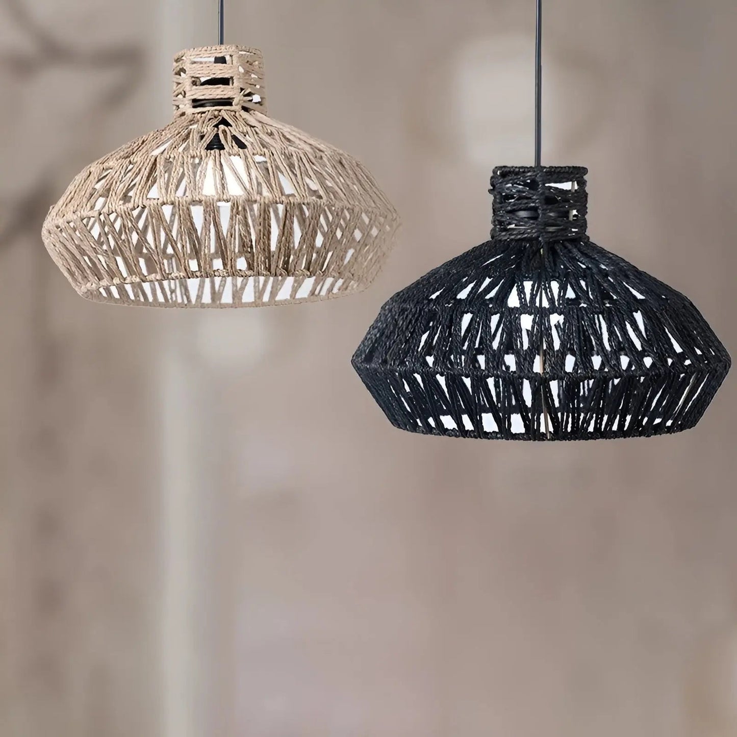 Classic Woven Rattan Hanging Lamp