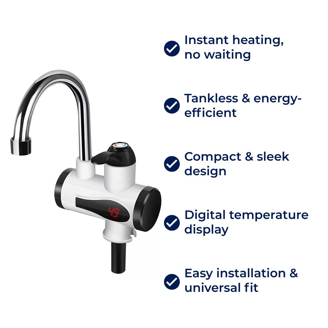 Fast Instant Hot Water Tap - Space Saving Energy Saver