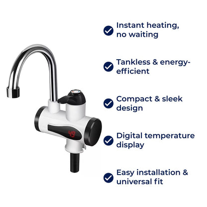Fast Instant Hot Water Tap - Space Saving Energy Saver