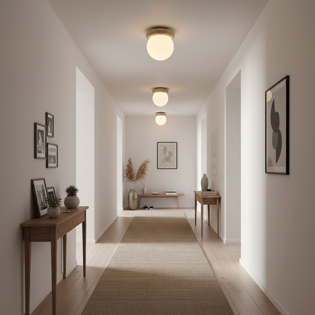 Soft Beige Glass Ceiling Lamp Flush Mount Light Fixture
