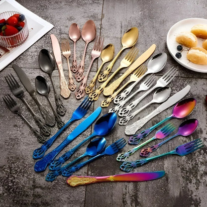 Premium 24pc Silverware Flatware Set