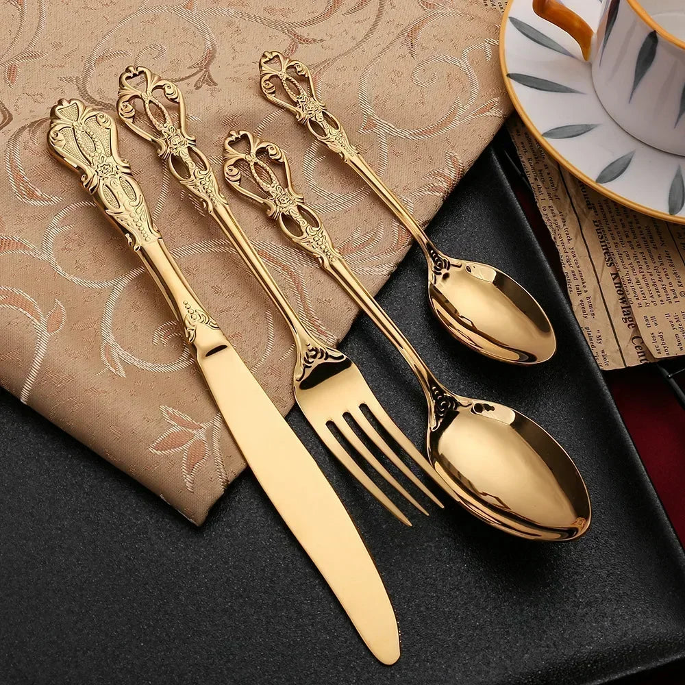Premium 24pc Silverware Flatware Set