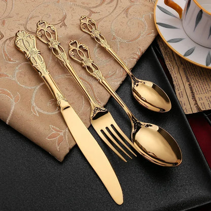 Premium 24pc Silverware Flatware Set