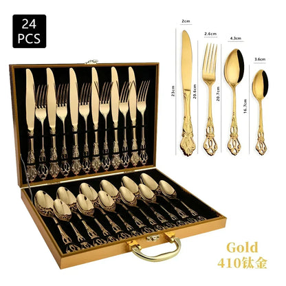 Premium 24pc Silverware Flatware Set
