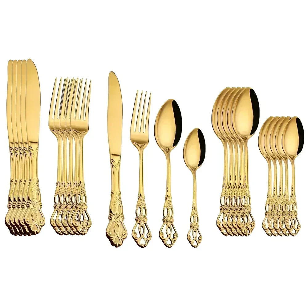 Premium 24pc Silverware Flatware Set - Cofik