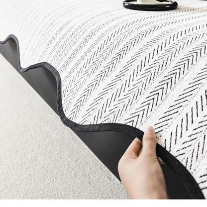 Stylish Herringbone Couch Slipcover with Ruffled Edge