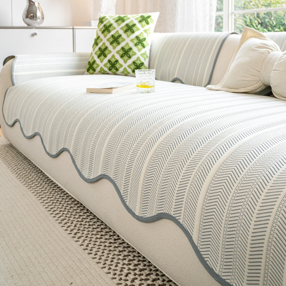 Stylish Herringbone Pattern Sofa Slipcover