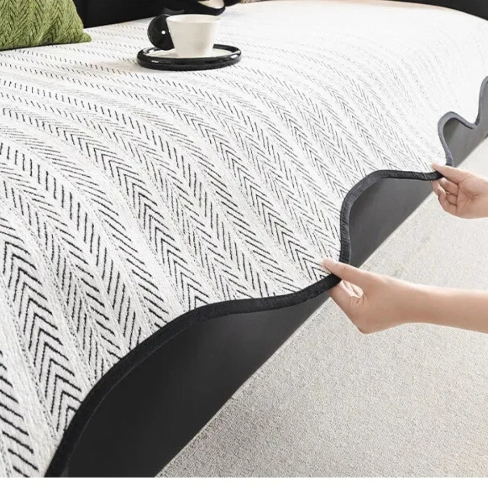 Stylish Herringbone Pattern Sofa Slipcover - Cofik