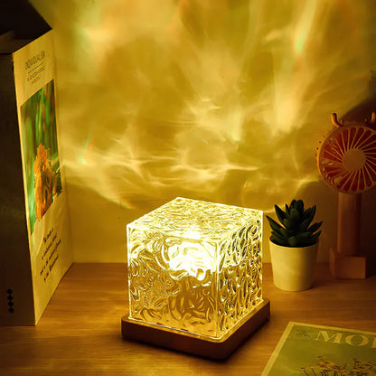 Glass Cube Desk Lamp Soft Lighting