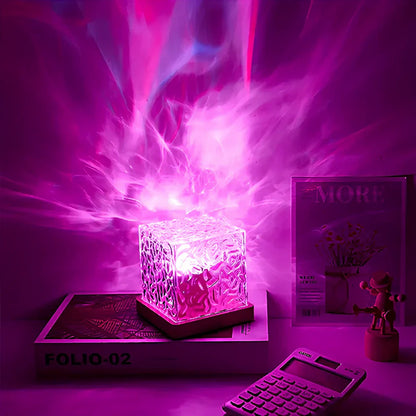 Glass Cube Desk Lamp Soft Lighting