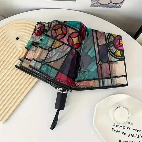 Classic Umbrella - Compact Windproof with Colorful Glass
