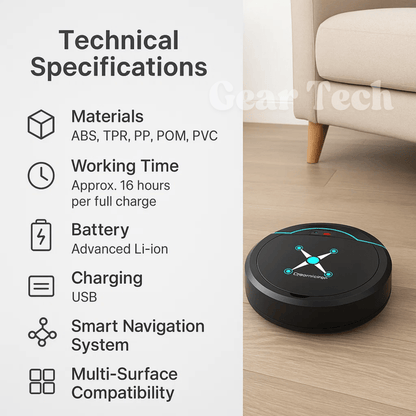 Smart Robot Vacuum Cleaner with Mop Function