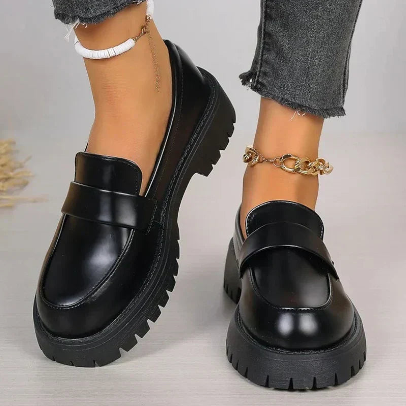 Comfortable Womens Thick Sole Loafers - Cofik