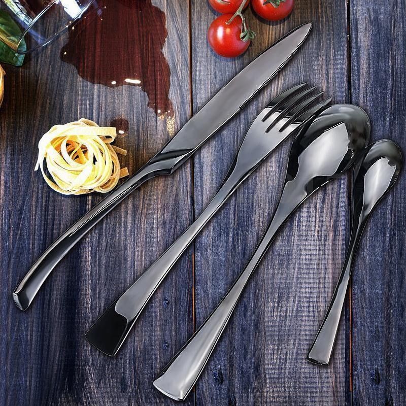 Luxury Black Metal Kitchen Cutlery Set