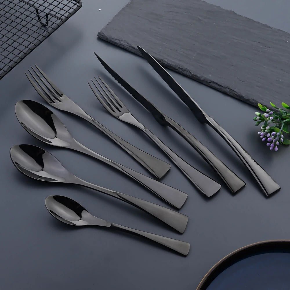 Luxury Black Metal Kitchen Cutlery Set