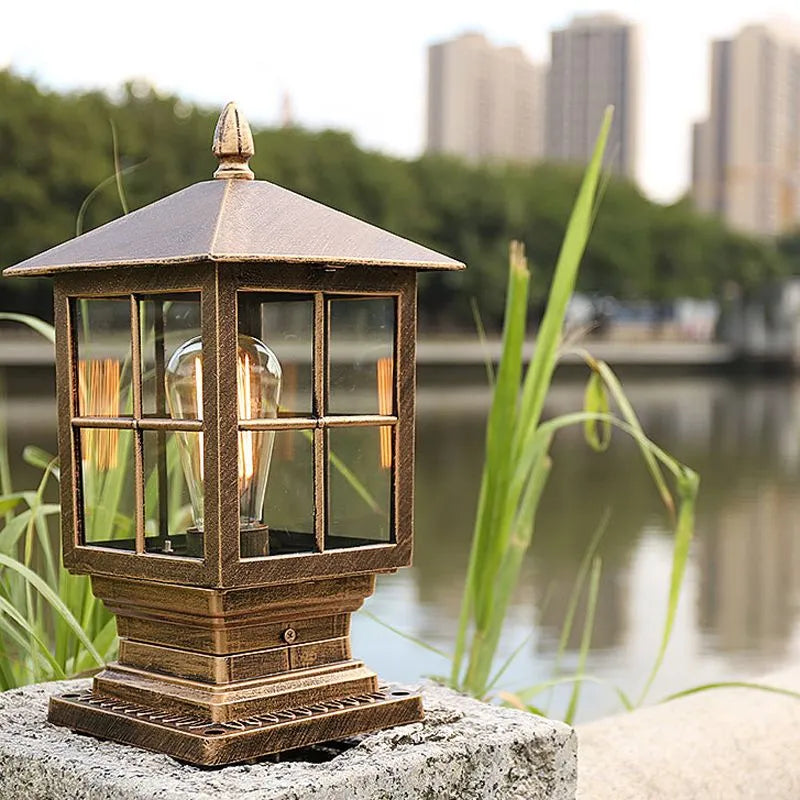 Durable Black Outdoor Garden Lantern Post