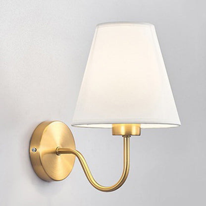Modern Round Metal Fabric Shade Wall Lamp