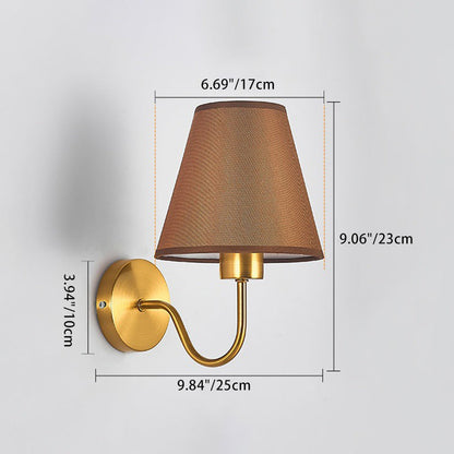 Modern Round Metal Fabric Shade Wall Lamp