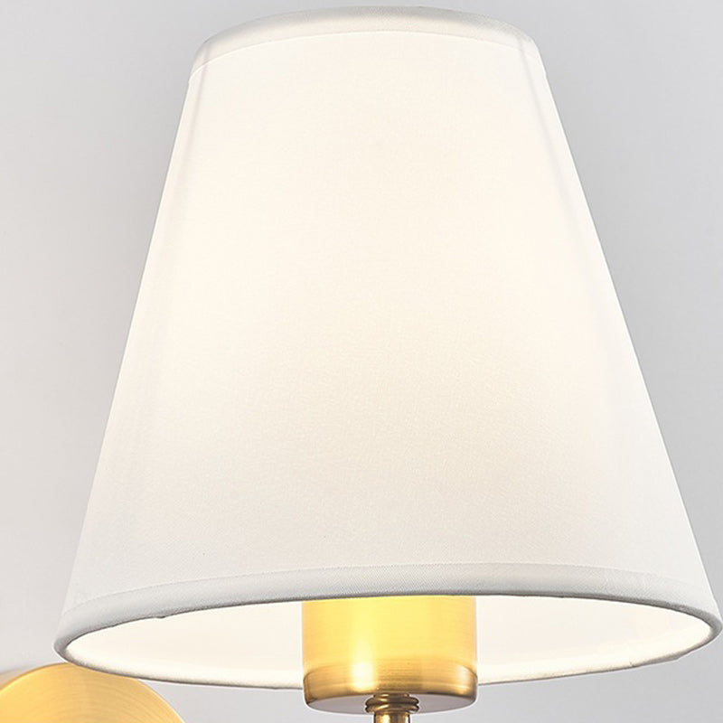 Modern Round Metal Fabric Shade Wall Lamp