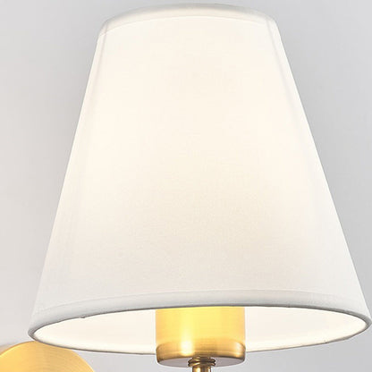 Modern Round Metal Fabric Shade Wall Lamp