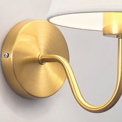 Modern Round Metal Fabric Shade Wall Lamp