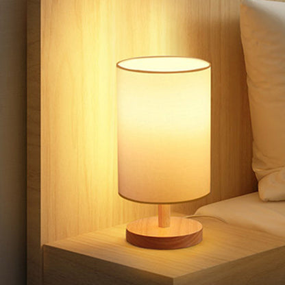 Rustic Wooden Shade Table Lamp for Living Room