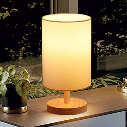 Rustic Wooden Shade Table Lamp for Living Room
