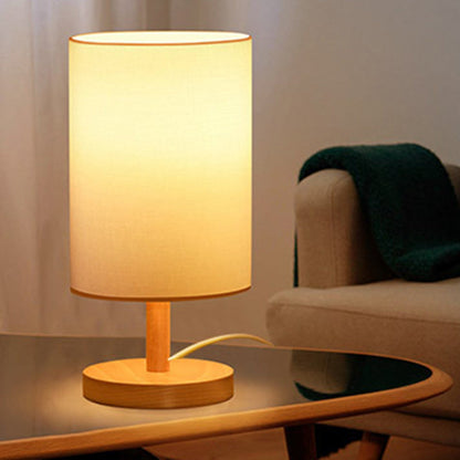 Rustic Wooden Shade Table Lamp for Living Room