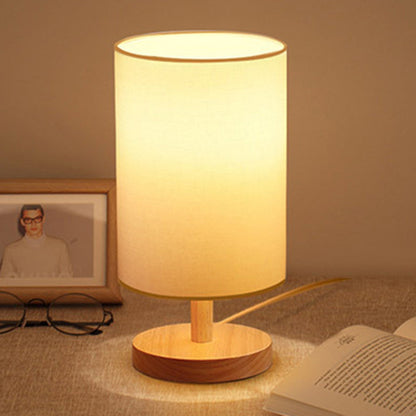 Rustic Wooden Shade Table Lamp for Living Room