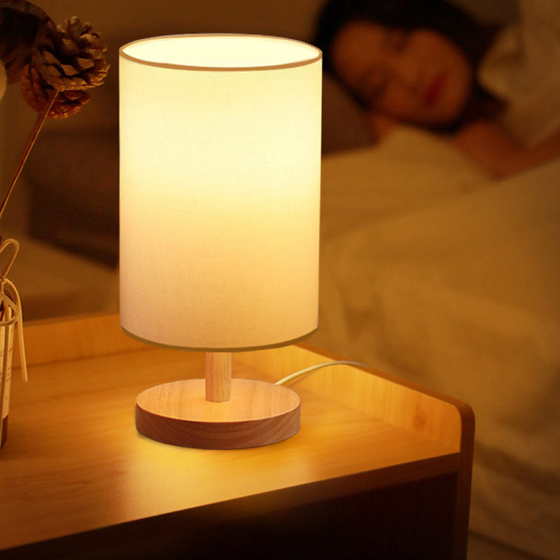 Rustic Wooden Shade Table Lamp for Living Room