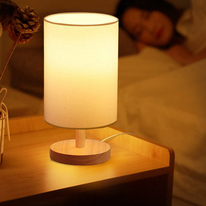 Rustic Wooden Shade Table Lamp for Living Room