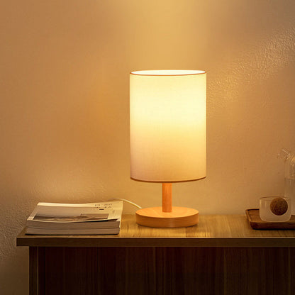 Rustic Wooden Shade Table Lamp for Living Room