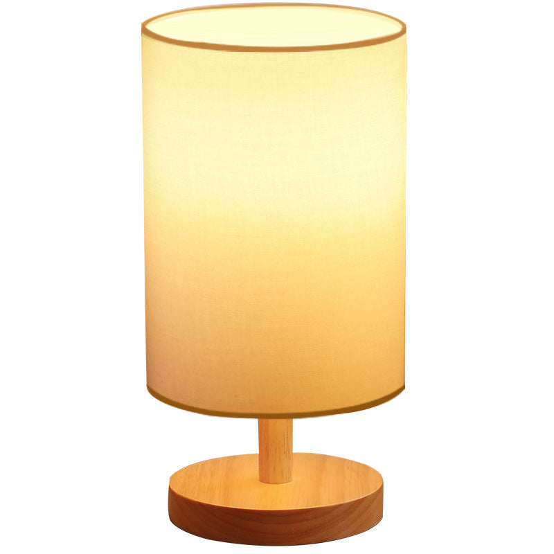 Rustic Wooden Shade Table Lamp for Living Room