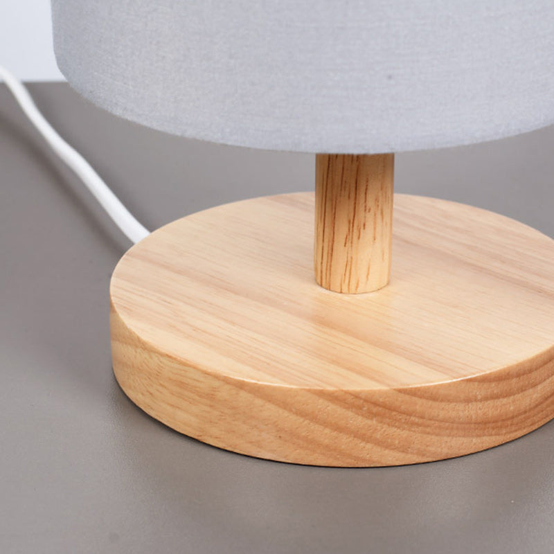 Rustic Wooden Shade Table Lamp for Living Room