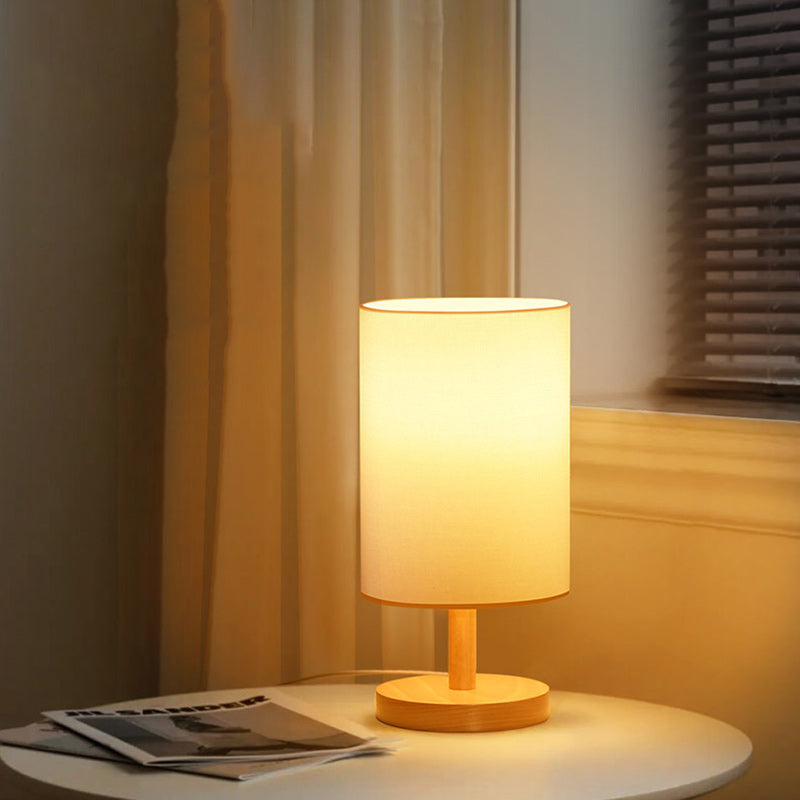 Rustic Wooden Shade Table Lamp for Living Room