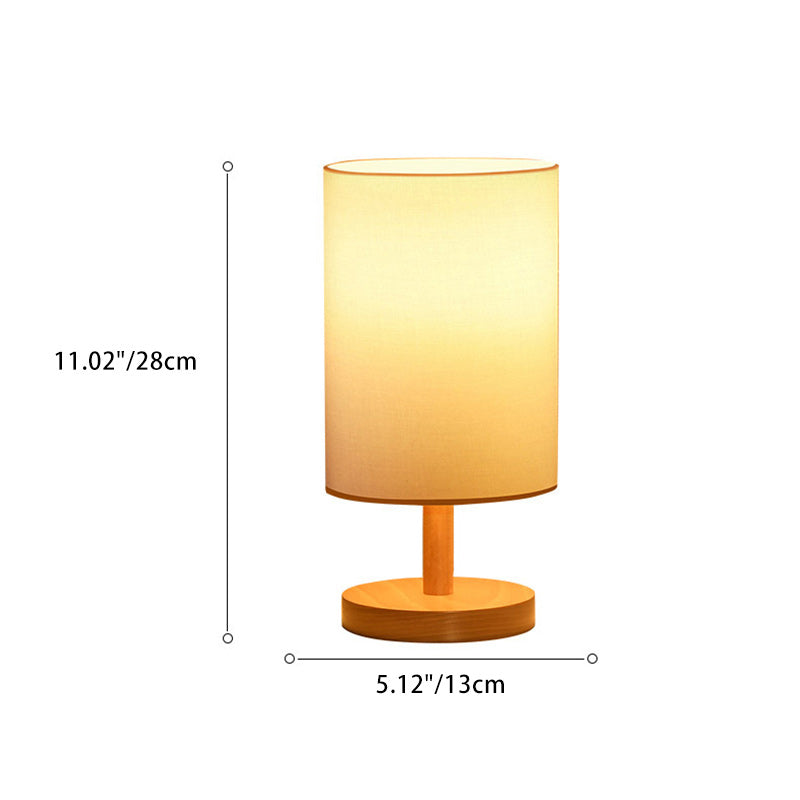 Rustic Wooden Shade Table Lamp for Living Room