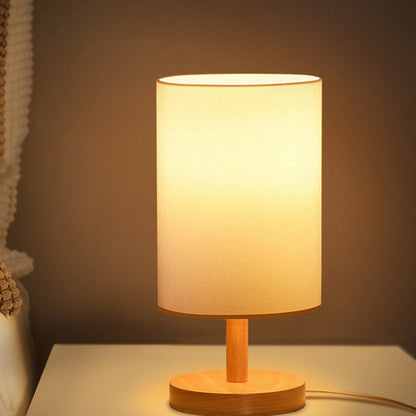 Rustic Wooden Shade Table Lamp for Living Room