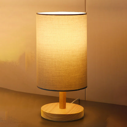 Rustic Wooden Shade Table Lamp for Living Room