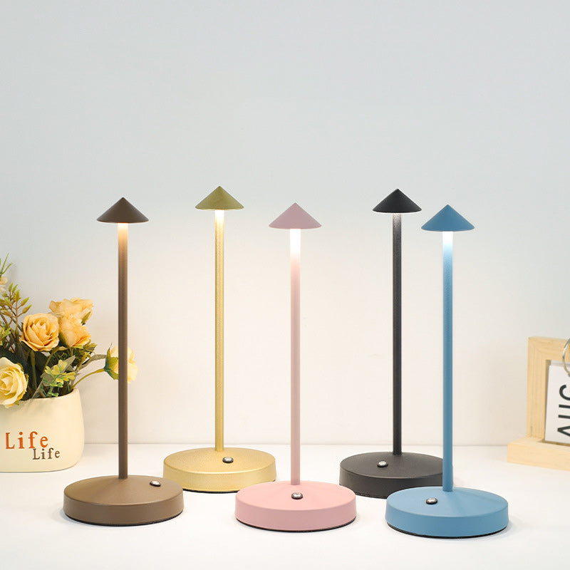 Sleek Minimalist Round Glass Metal LED Desk Lamp