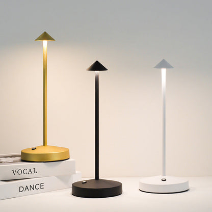Sleek Minimalist Round Glass Metal LED Desk Lamp